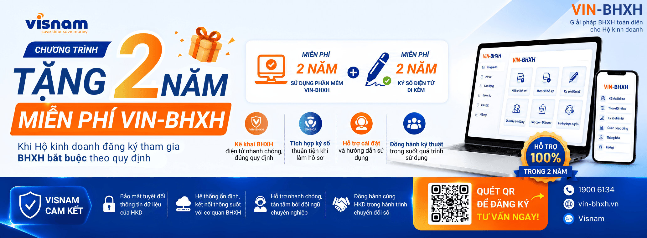 Chương trình tặng 2 năm miễn phí VIN-BHXH